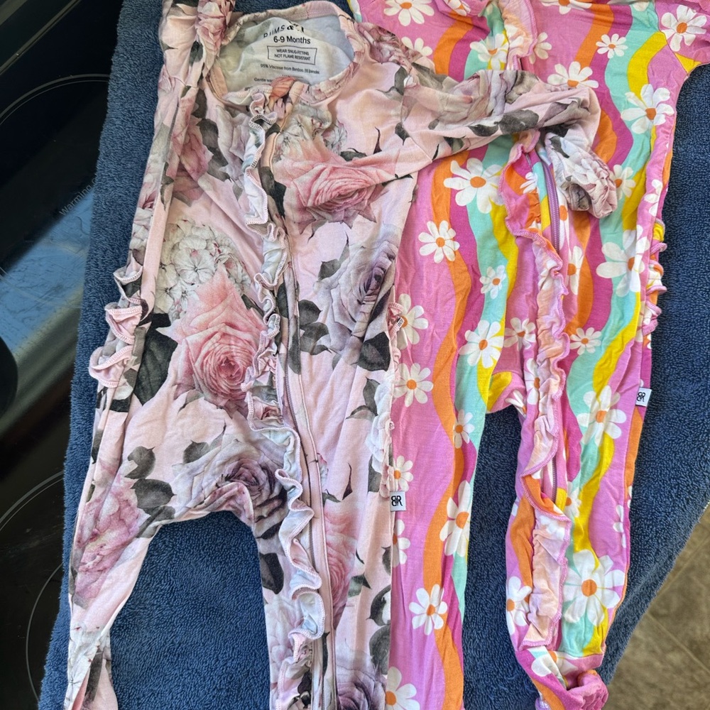 Floral and Rainbow Baby Onesies